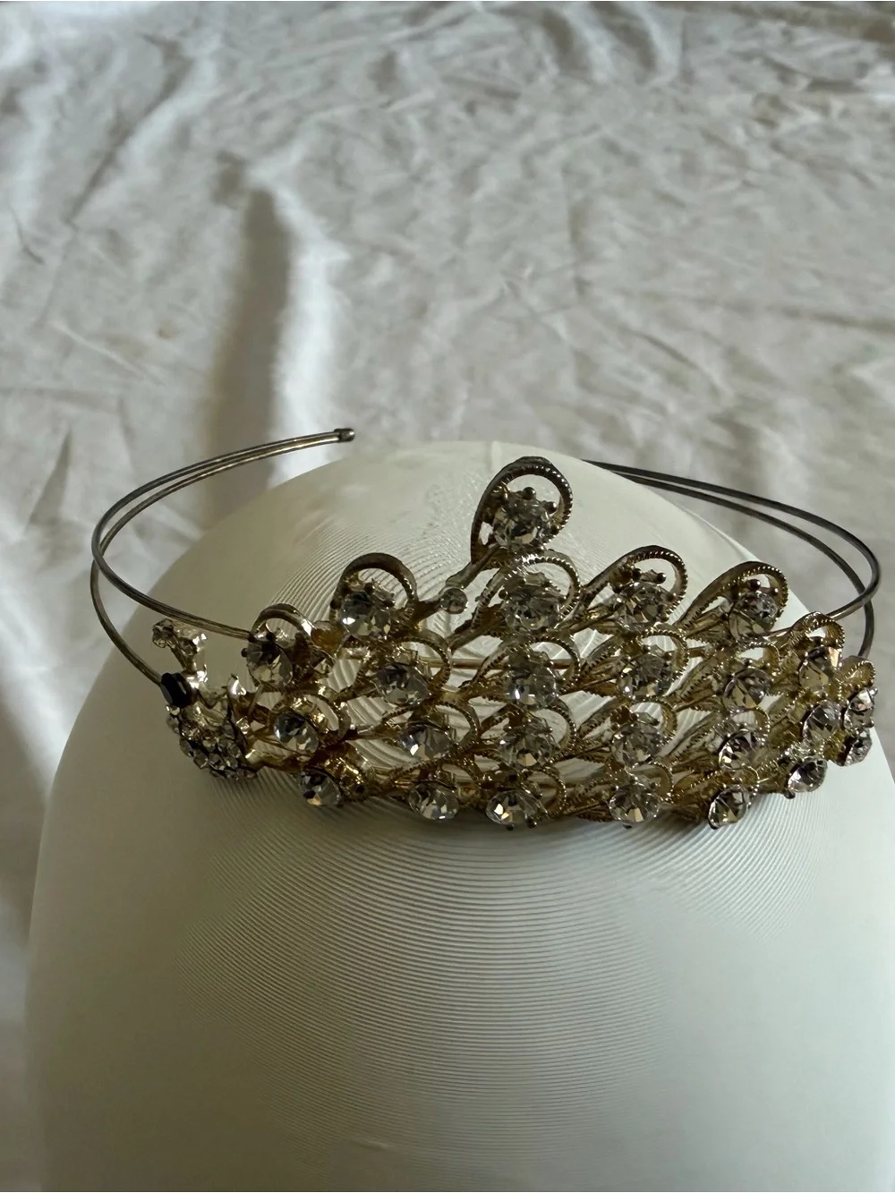 Silver Crystal Rhinestone Tiara Headband - Elegant Women's Hair Accessory